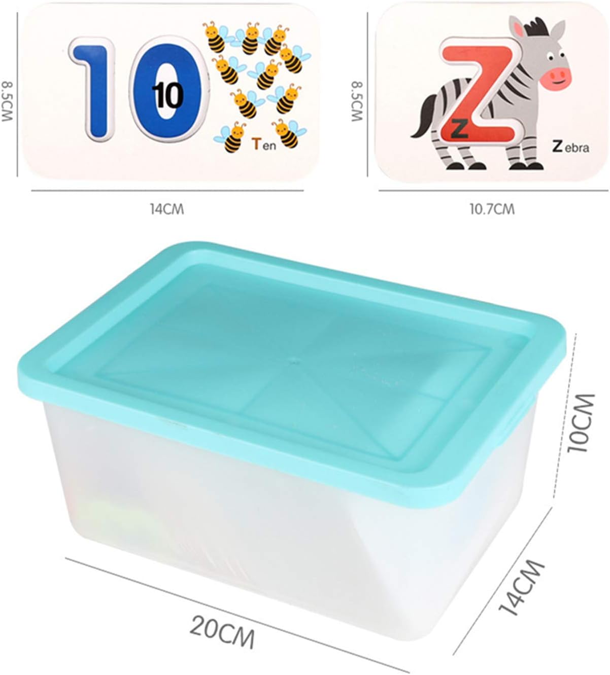 73pcs Numbers and Alphabets Flash Cards Set – ABC Wooden Letters & Jigsaw Numbers Animal Flashcards