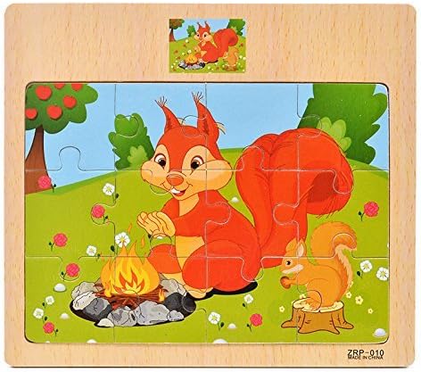 CCLIFE Wooden Jigsaw Puzzles Set for Kids 2–5 – 12-Piece Colorful Educational Animal Puzzles (4-Pack)