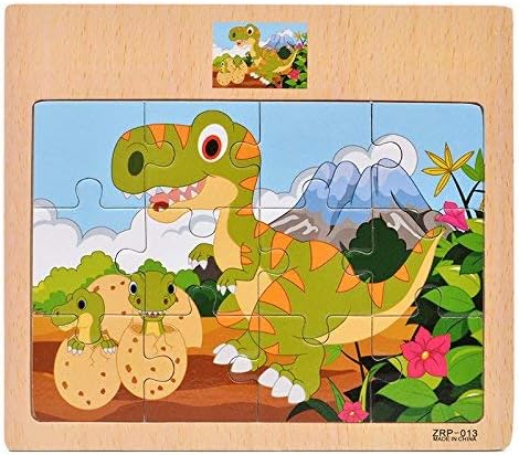 CCLIFE Wooden Jigsaw Puzzles Set for Kids 2–5 – 12-Piece Colorful Educational Animal Puzzles (4-Pack)