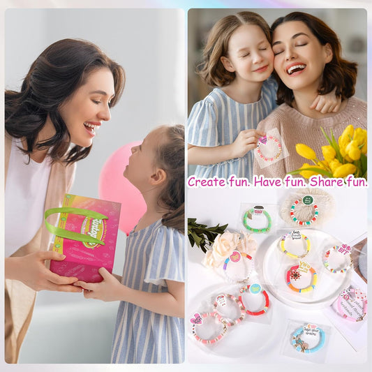 Bracelet Making Kit for Girls – 11,000pcs Clay Beads Friendship Kit with Letter Beads & Charms