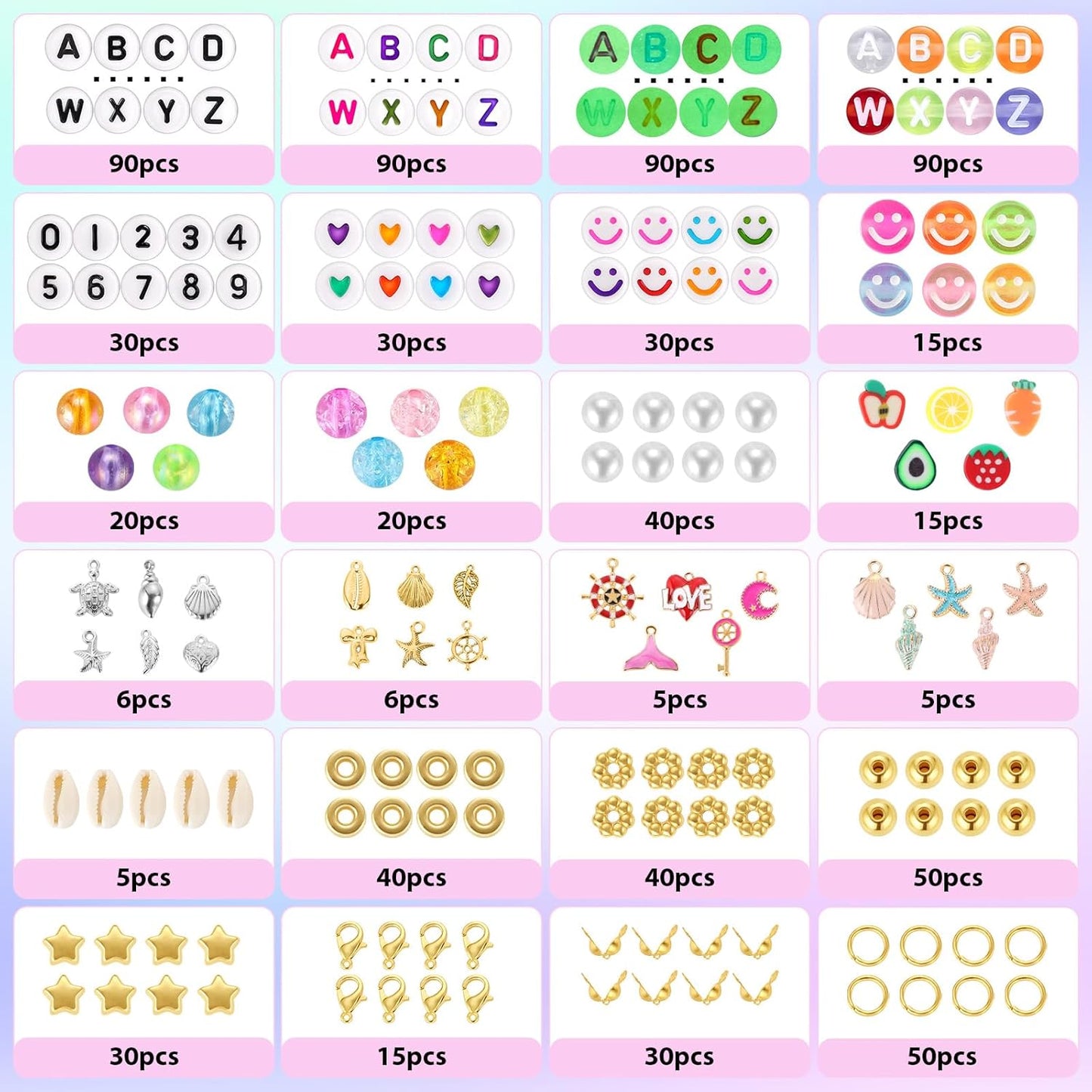 Bracelet Making Kit for Girls – 11,000pcs Clay Beads Friendship Kit with Letter Beads & Charms