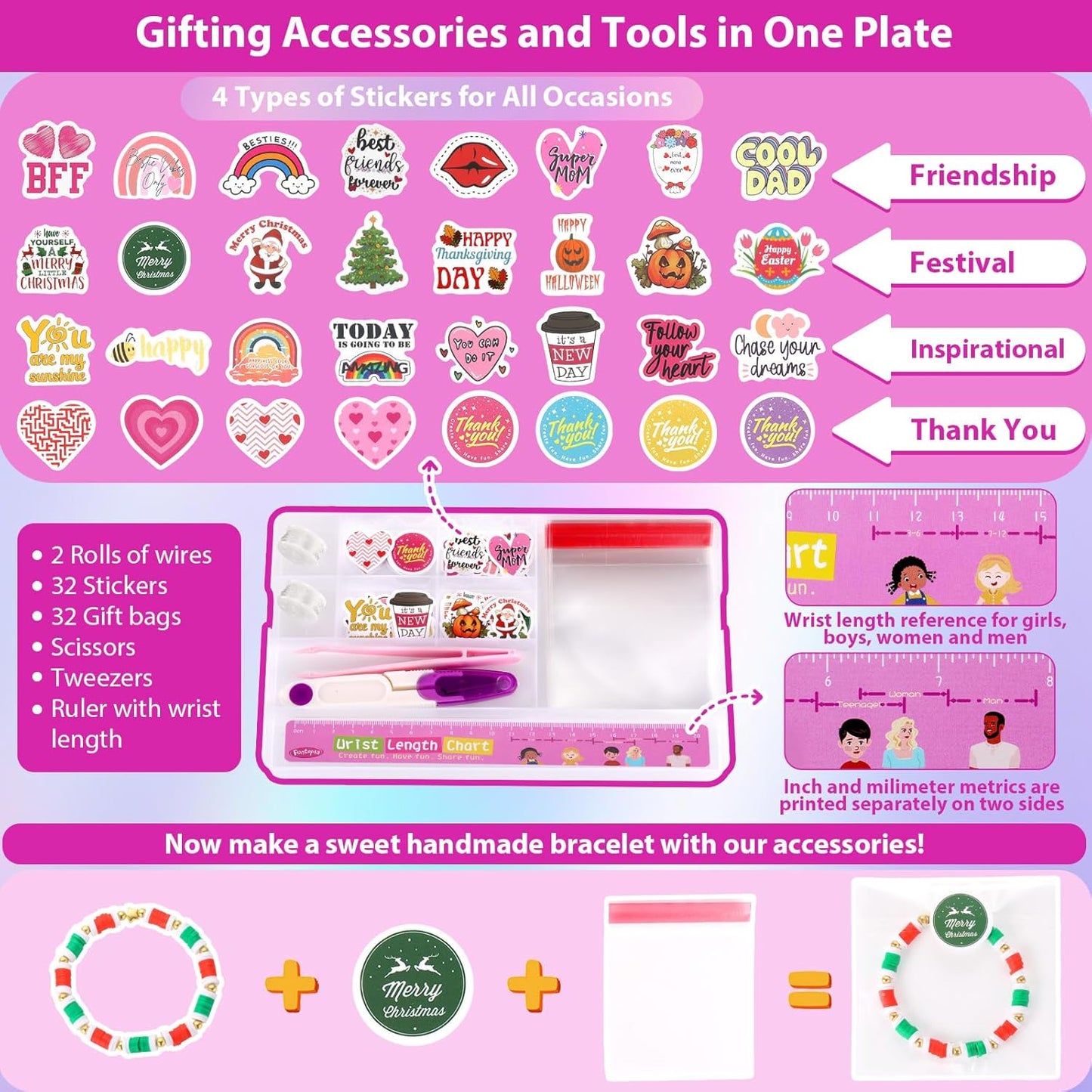 Bracelet Making Kit for Girls – 11,000pcs Clay Beads Friendship Kit with Letter Beads & Charms