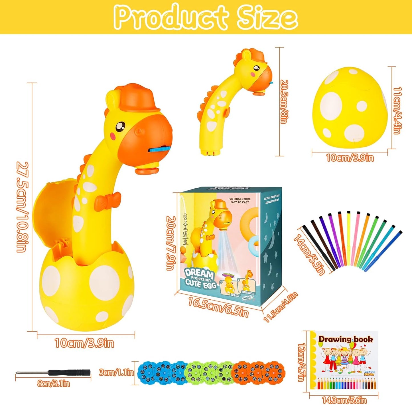 Drawing Projector for Kids – Trace & Draw Projection Toy with 72 Stencils, 12 Markers & Art Book